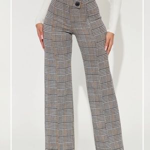 Plaid Flared Dress-pant